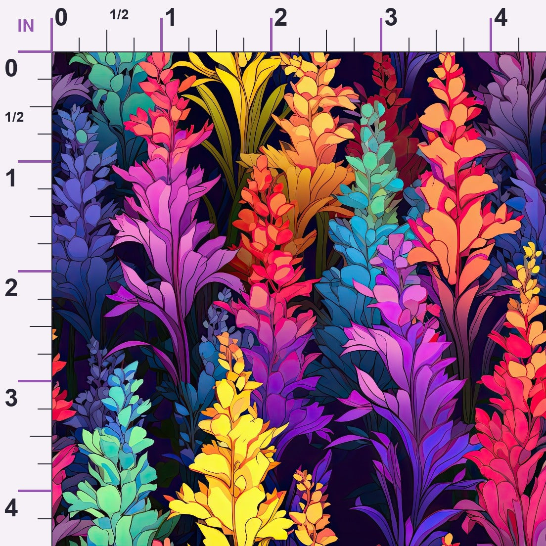 Lupine Spires Pattern 4 Minky Fabric