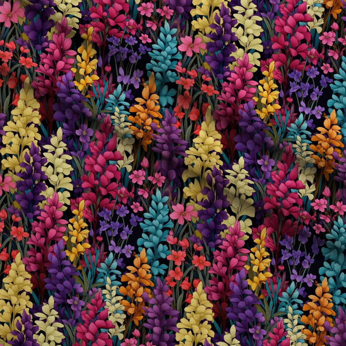 Lupine Spires Pattern 5 Minky Fabric