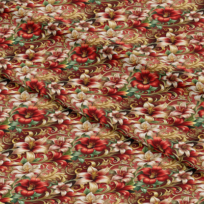 Baroque Florals Pattern 158 Quilting Cotton Fabric