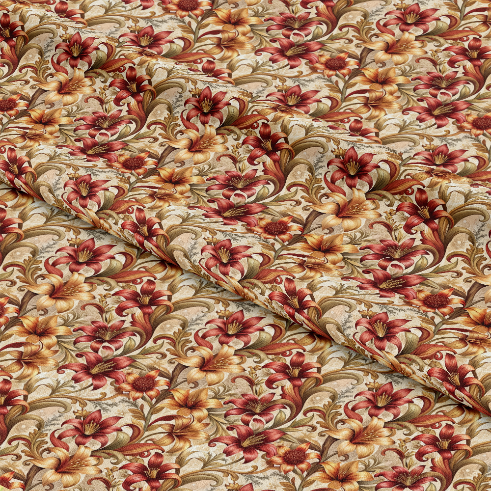 Baroque Florals Pattern 157 Quilting Cotton Fabric