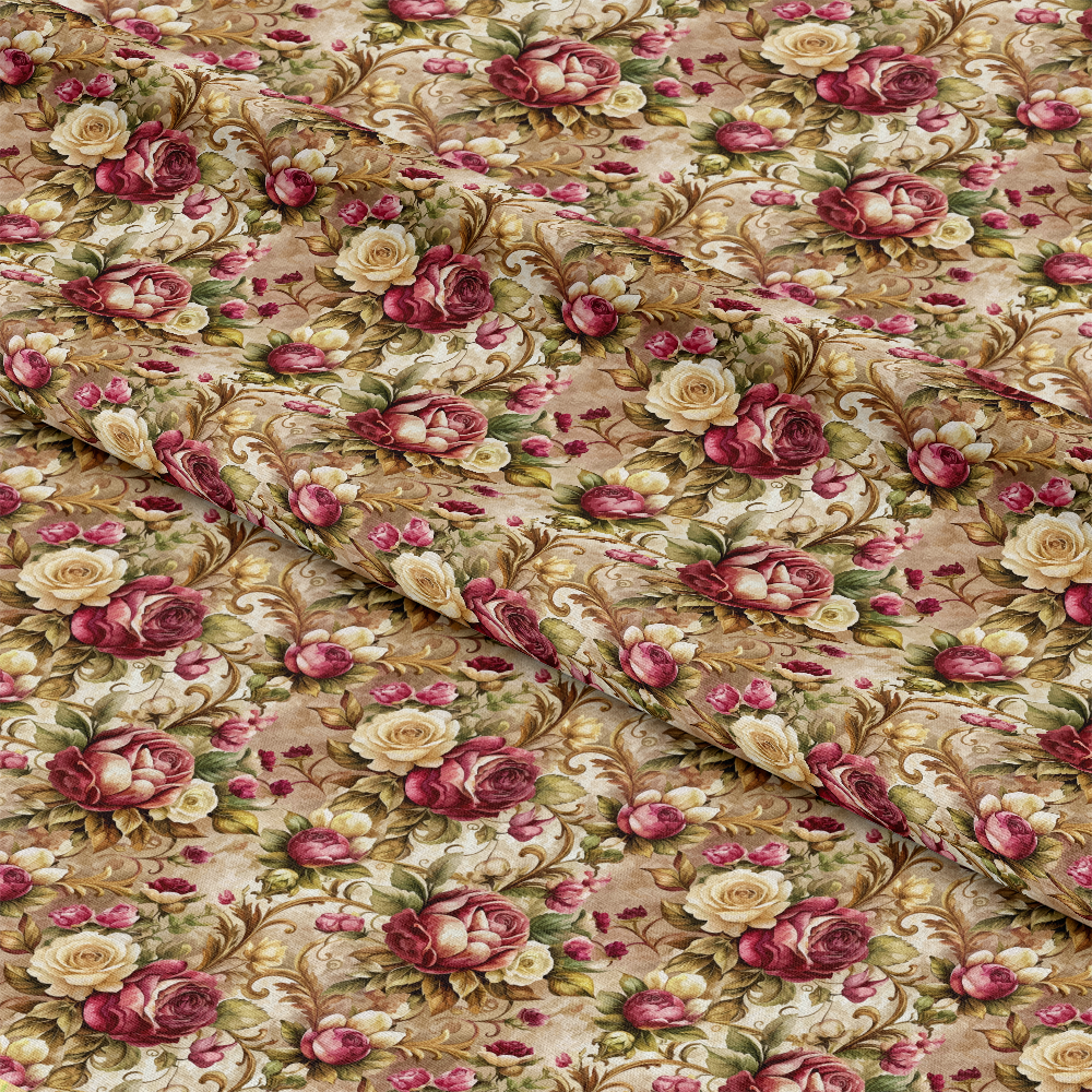 Baroque Florals Pattern 153 Quilting Cotton Fabric
