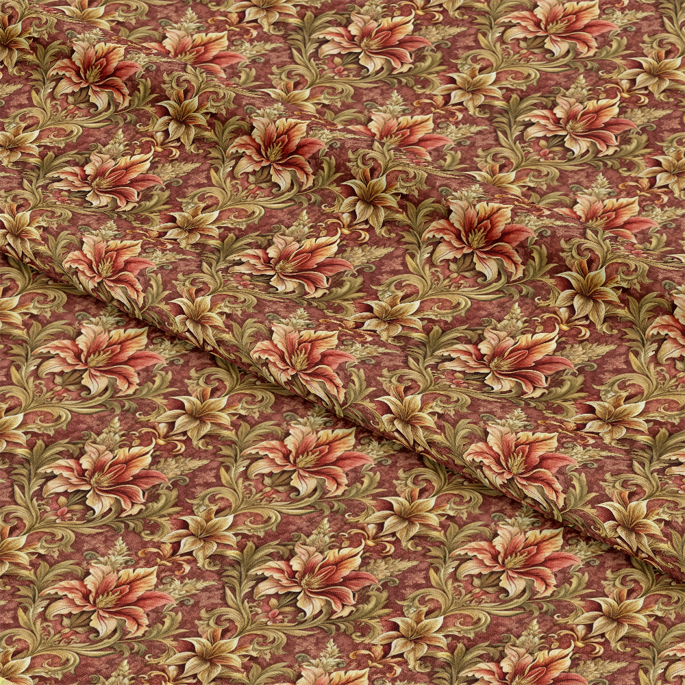 Baroque Florals Pattern 180 Quilting Cotton Fabric
