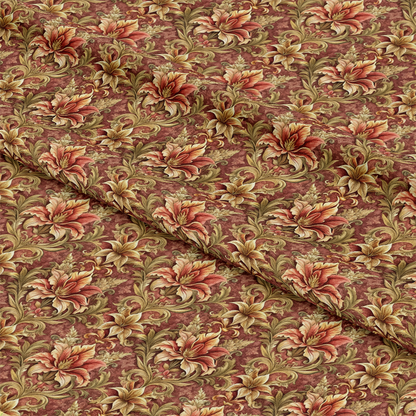 Baroque Florals Pattern 180 Quilting Cotton Fabric