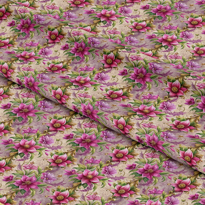 Baroque Florals Pattern 140 Quilting Cotton Fabric