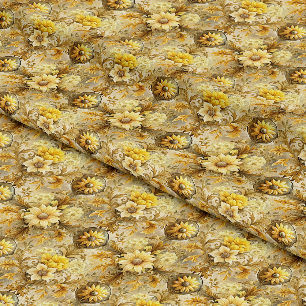 Baroque Florals Pattern 120 Quilting Cotton Fabric