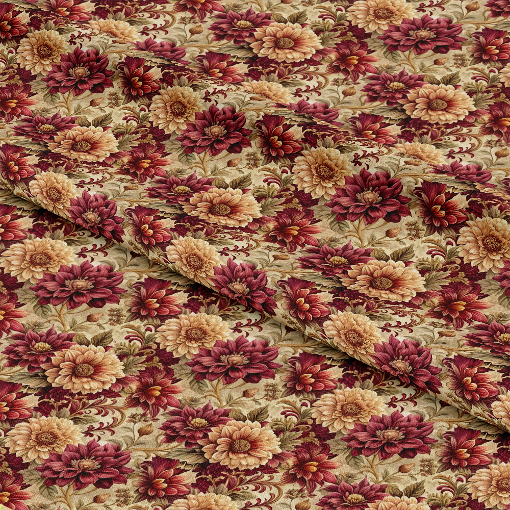 Baroque Florals Pattern 130 Quilting Cotton Fabric
