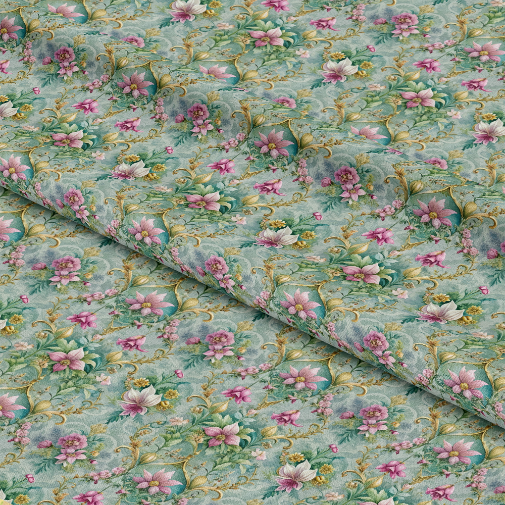 Baroque Florals Pattern 216 Quilting Cotton Fabric