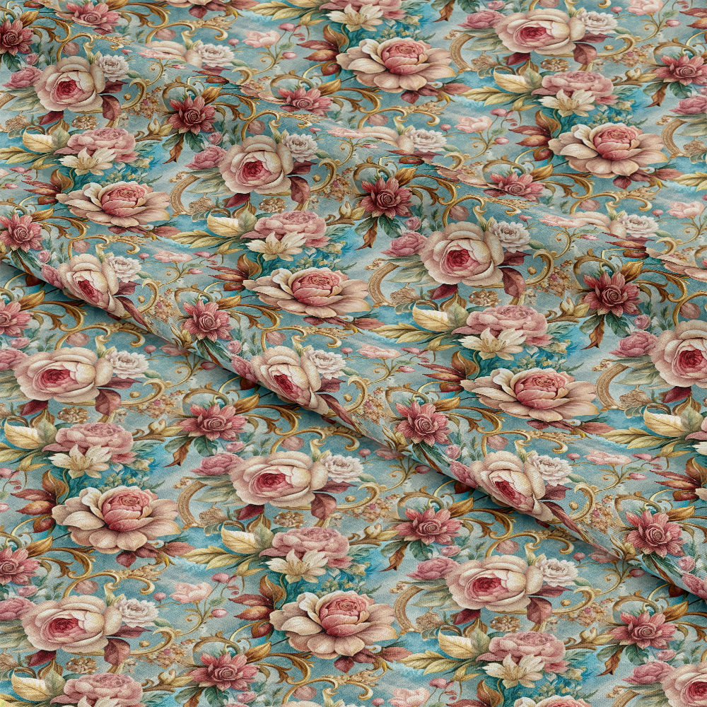 Baroque Florals Pattern 16 Quilting Cotton Fabric