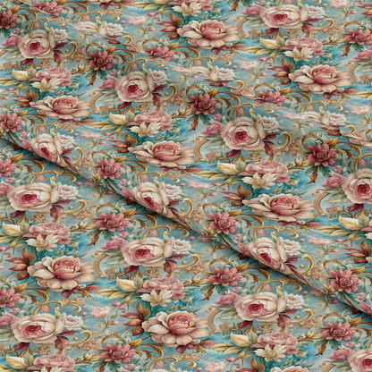 Baroque Florals Pattern 16 Quilting Cotton Fabric