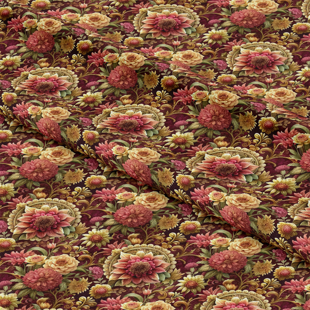 Baroque Florals Pattern 23 Quilting Cotton Fabric