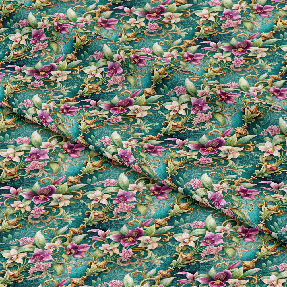Baroque Florals Pattern 24 Quilting Cotton Fabric