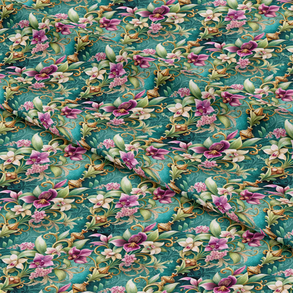 Baroque Florals Pattern 24 Quilting Cotton Fabric