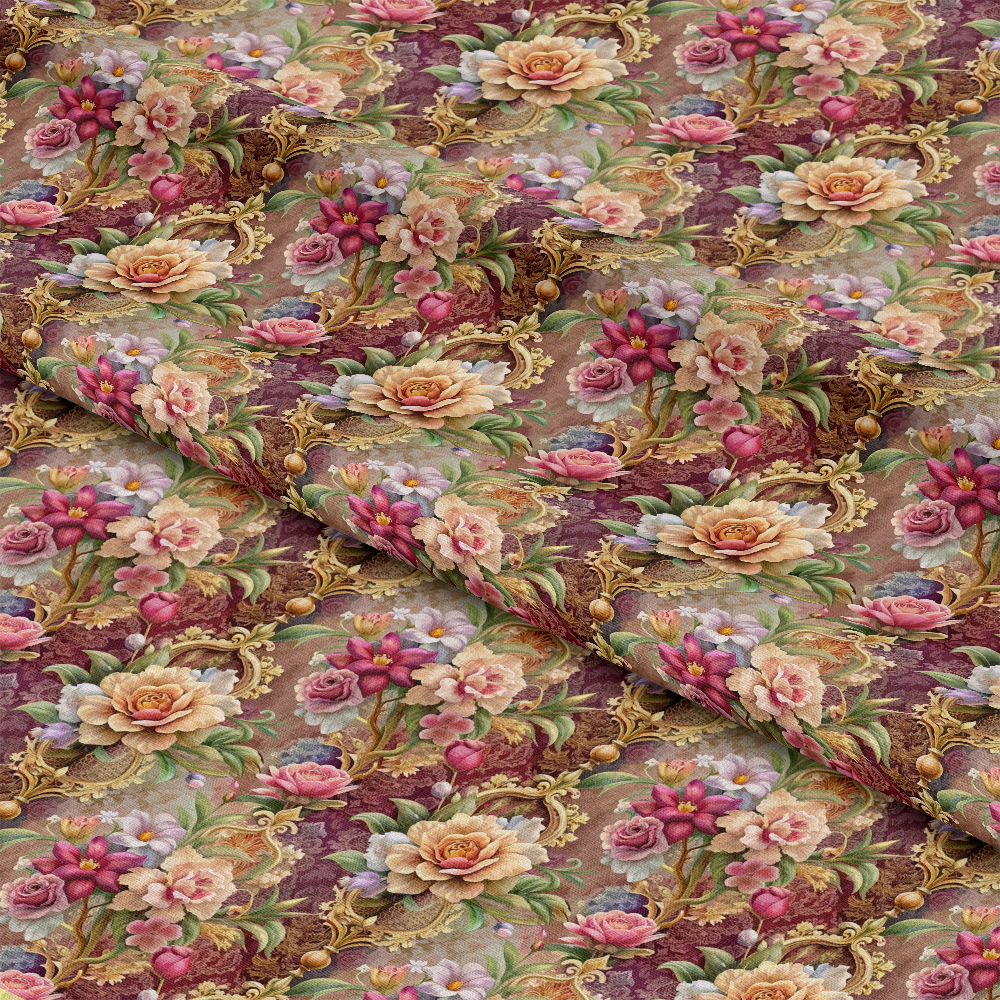 Baroque Florals Pattern 28 Quilting Cotton Fabric