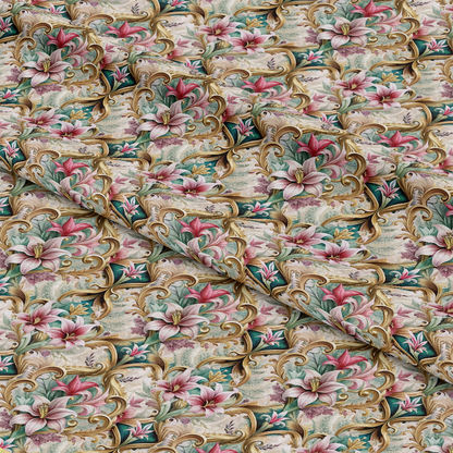 Baroque Florals Pattern 32 Quilting Cotton Fabric