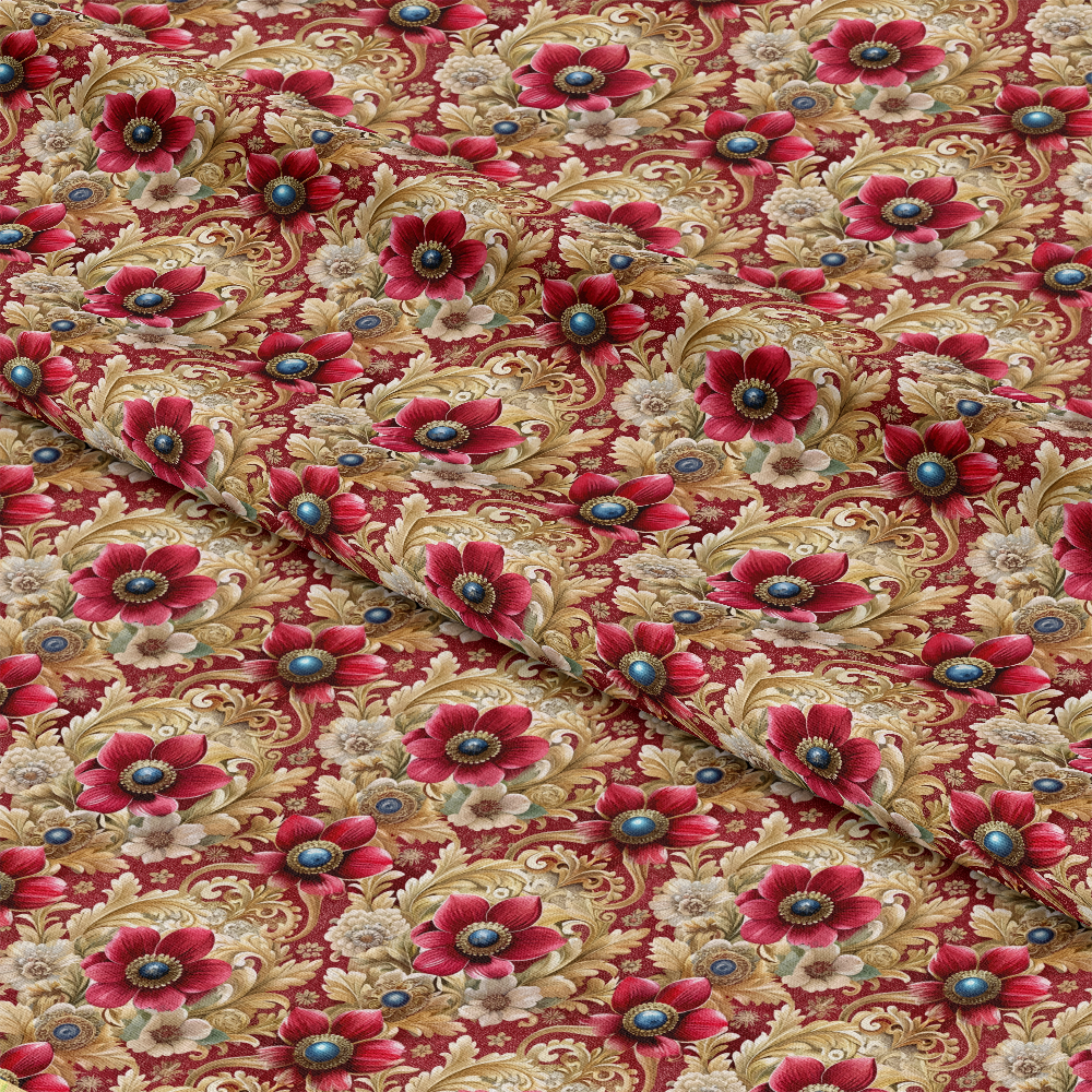 Baroque Florals Pattern 45 Quilting Cotton Fabric