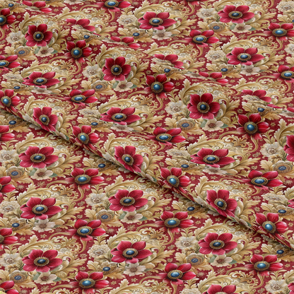 Baroque Florals Pattern 45 Quilting Cotton Fabric