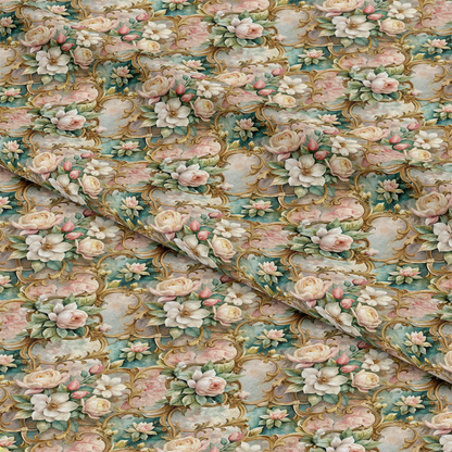 Baroque Florals Pattern 4 Quilting Cotton Fabric