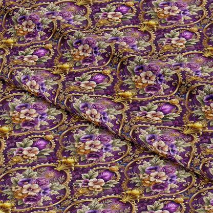 Baroque Florals Pattern 80 Quilting Cotton Fabric