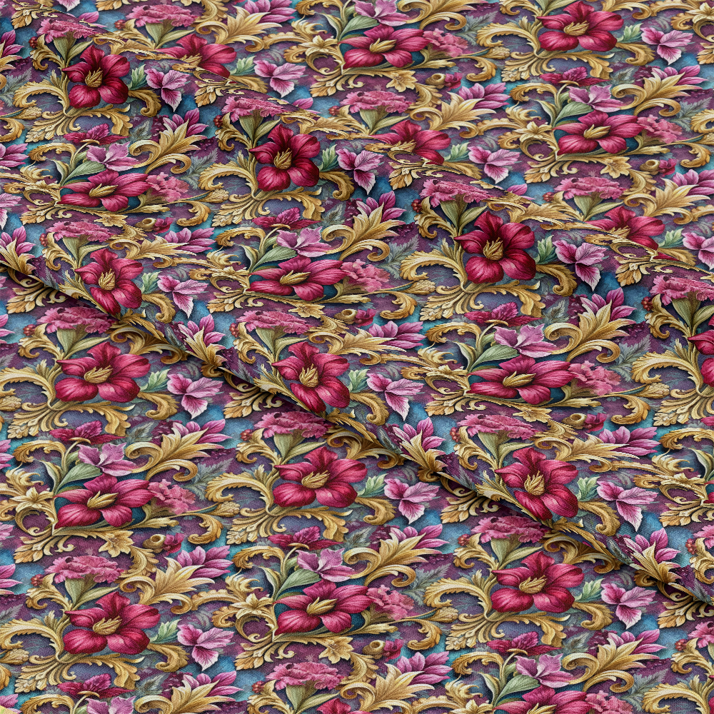 Baroque Florals Pattern 84 Quilting Cotton Fabric