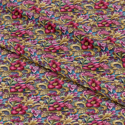 Baroque Florals Pattern 84 Quilting Cotton Fabric