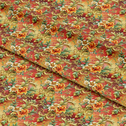 Baroque Florals Pattern 87 Quilting Cotton Fabric