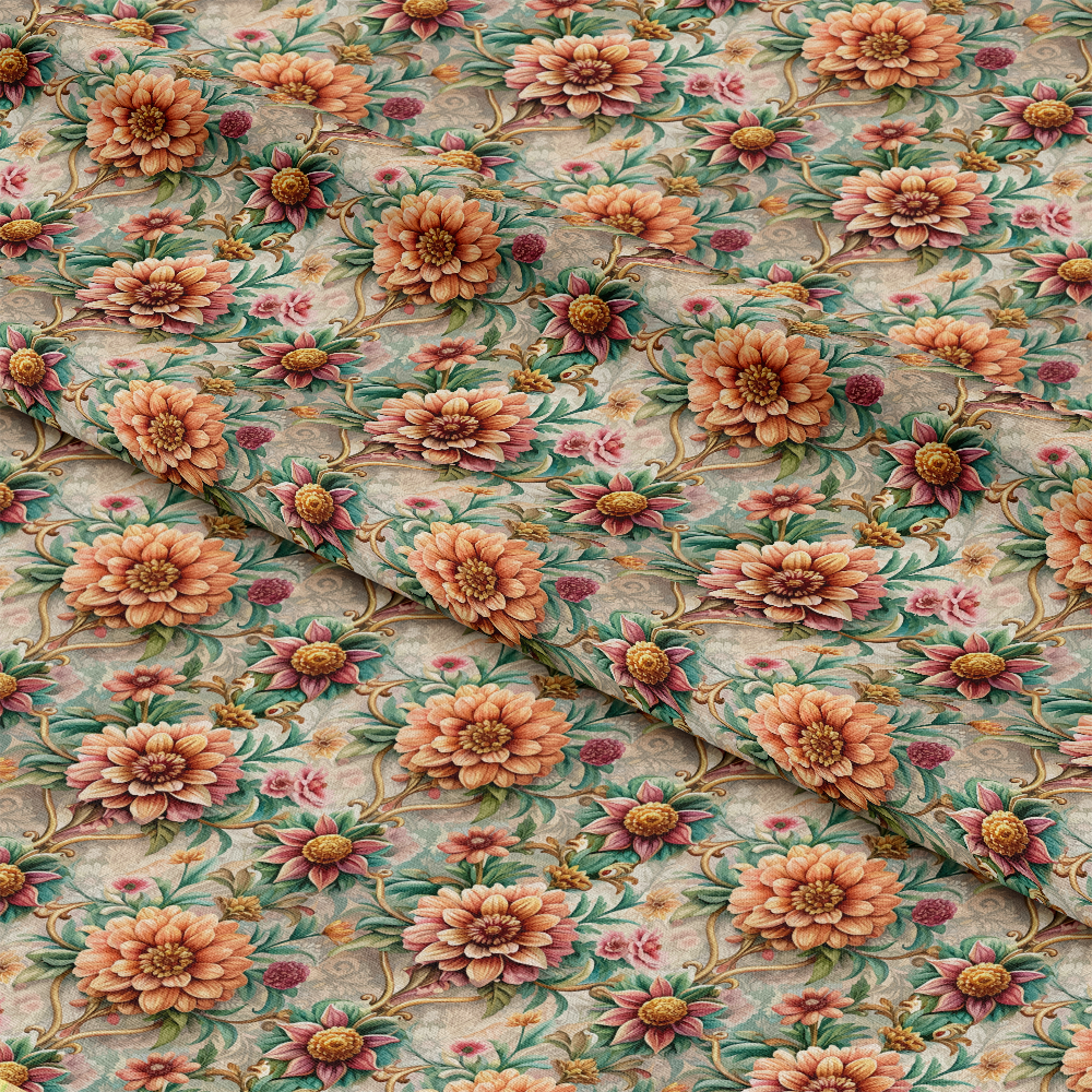 Baroque Florals Pattern 88 Quilting Cotton Fabric