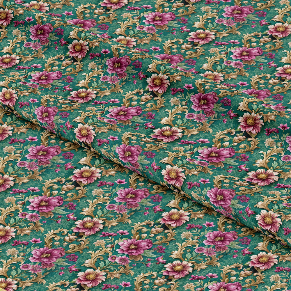 Baroque Florals Pattern 100 Quilting Cotton Fabric