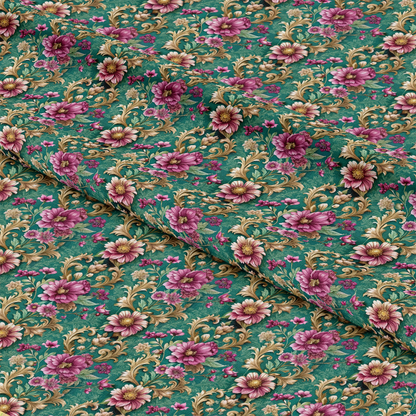 Baroque Florals Pattern 100 Quilting Cotton Fabric