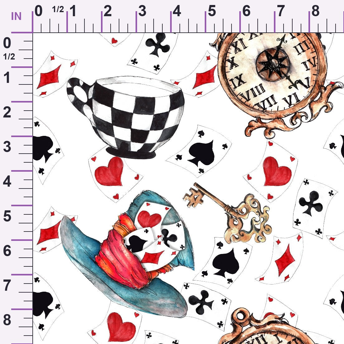 Mad Hatter Harlequin Pattern 2 Minky Fabric