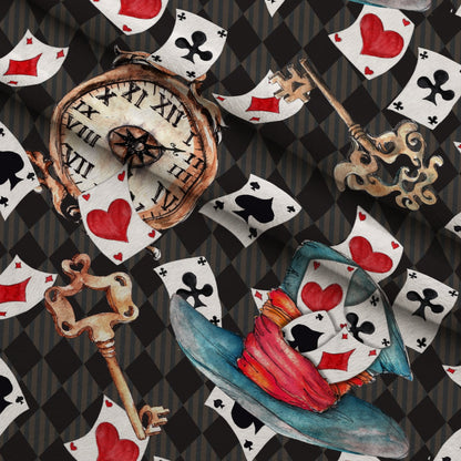 Mad Hatter Harlequin Pattern 7 Minky Fabric