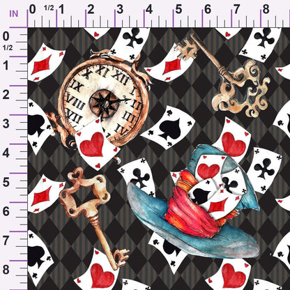 Mad Hatter Harlequin Pattern 7 Minky Fabric