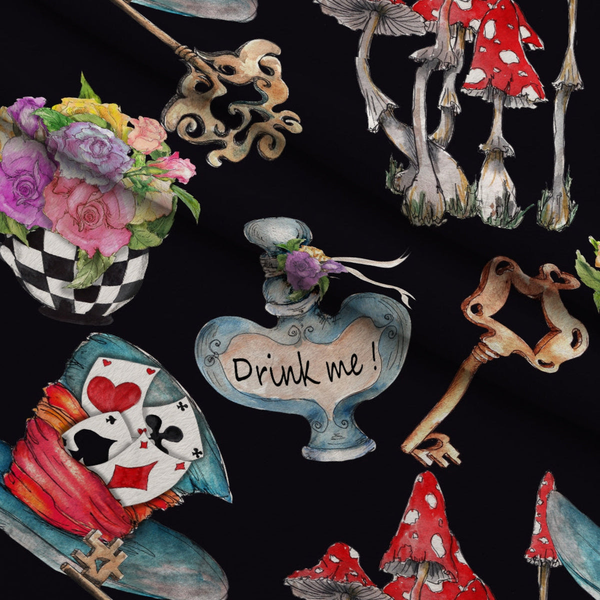 Mad Hatter Harlequin Pattern 8 Minky Fabric