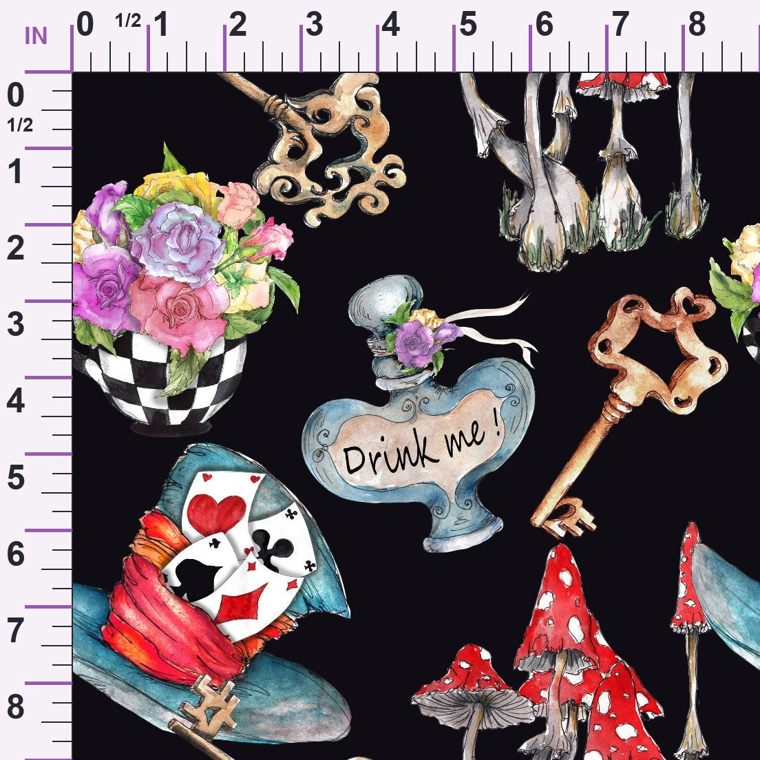 Mad Hatter Harlequin Pattern 8 Minky Fabric