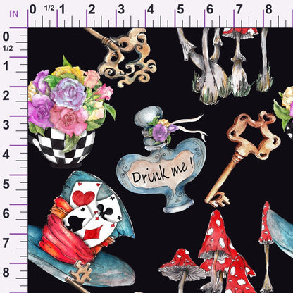 Mad Hatter Harlequin Pattern 8 Minky Fabric