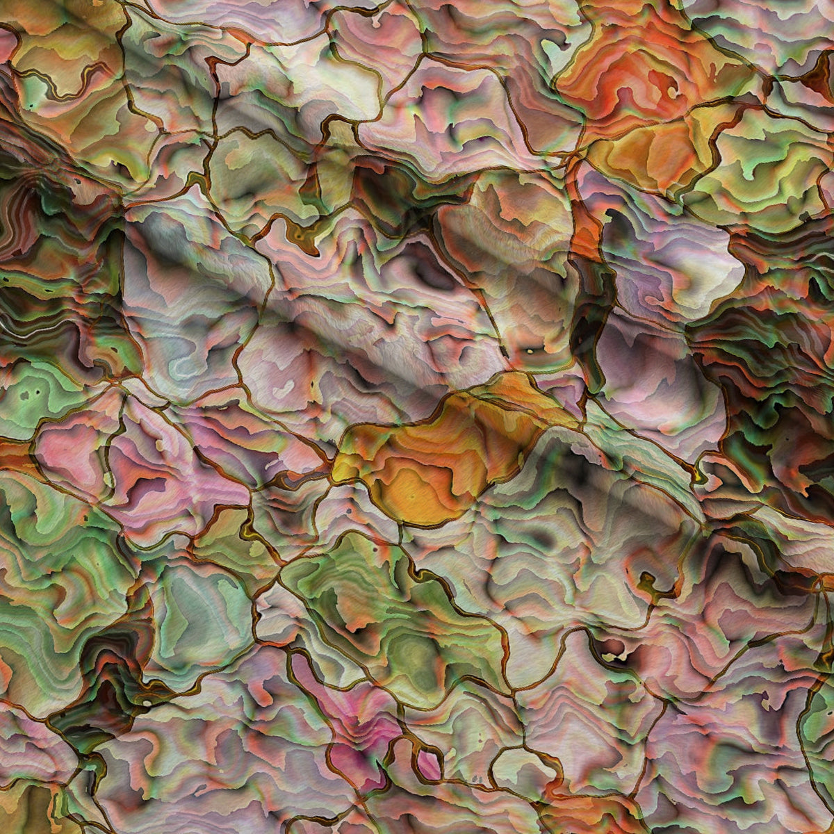 Marbled Opal Pattern 7 Minky Fabric