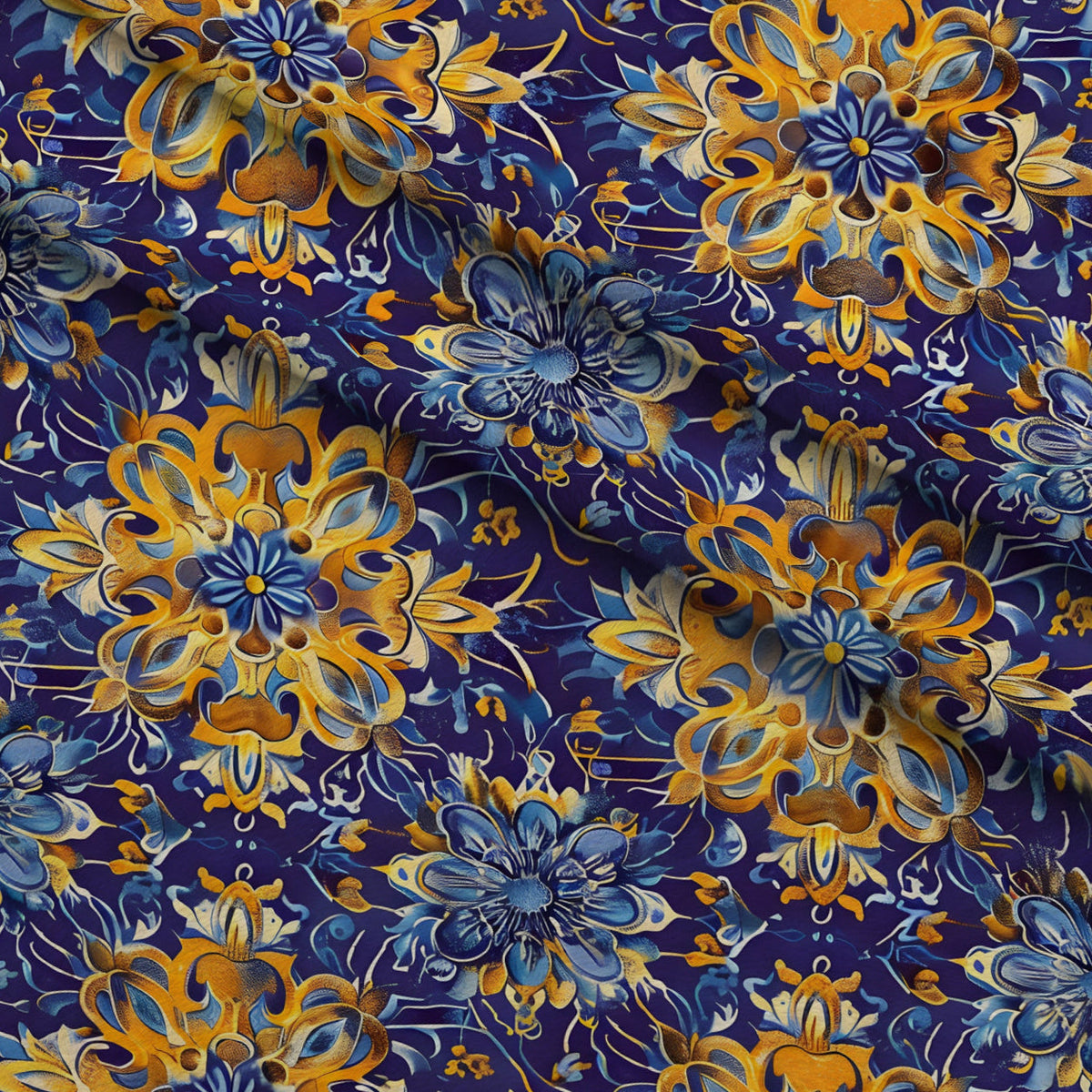 Marigold Mosaic Pattern 1 Minky Fabric