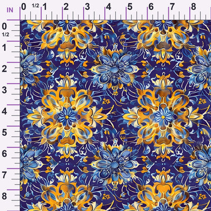 Marigold Mosaic Pattern 1 Minky Fabric