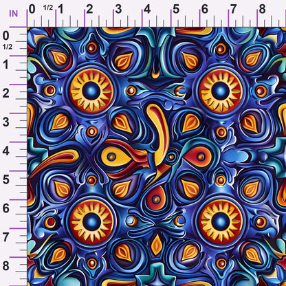 Marigold Mosaic Pattern 10 Minky Fabric