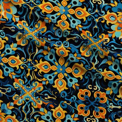 Marigold Mosaic Pattern 12 Minky Fabric