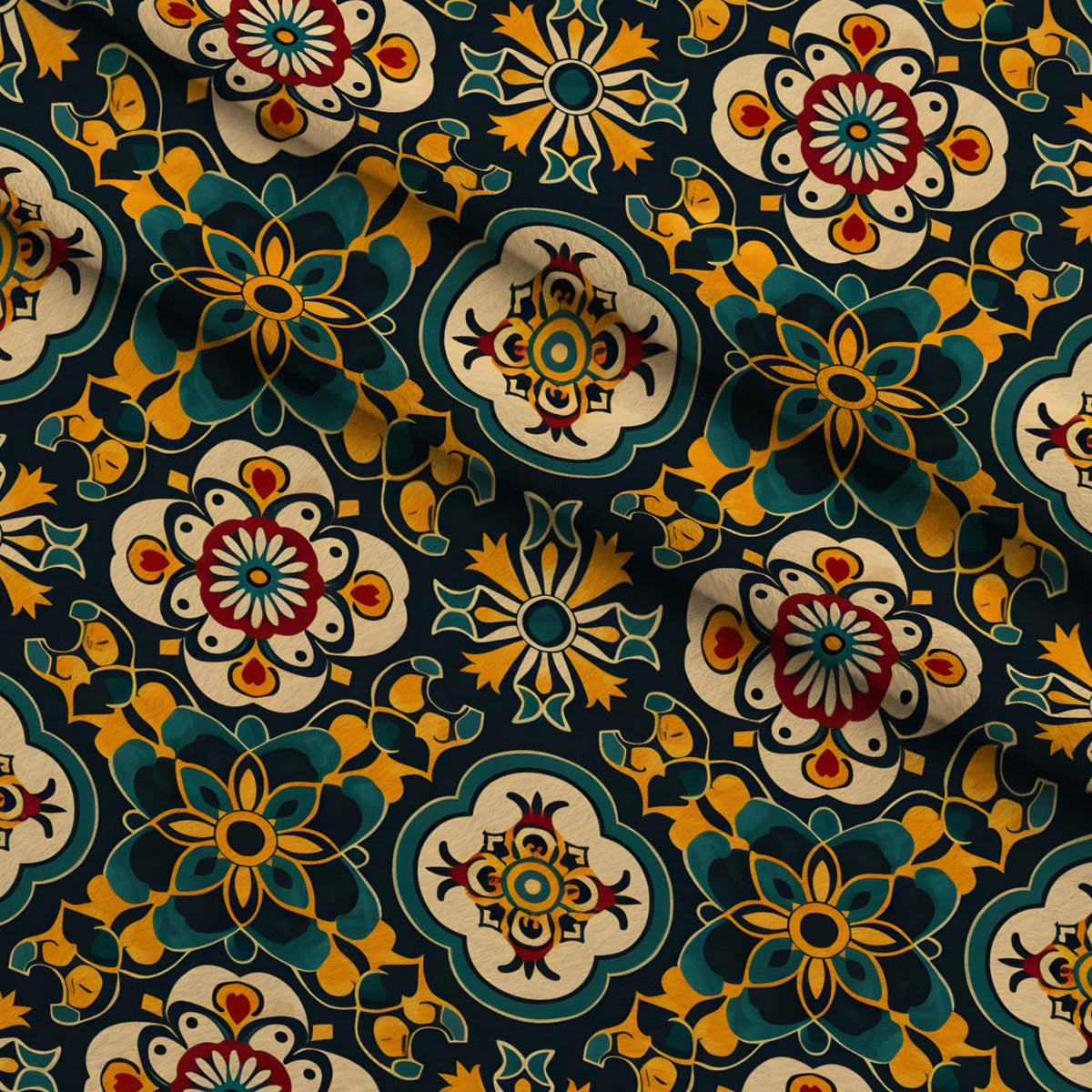 Marigold Mosaic Pattern 15 Minky Fabric