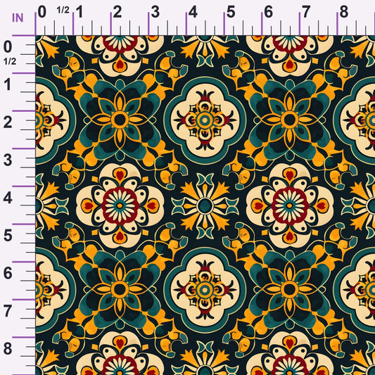 Marigold Mosaic Pattern 15 Minky Fabric