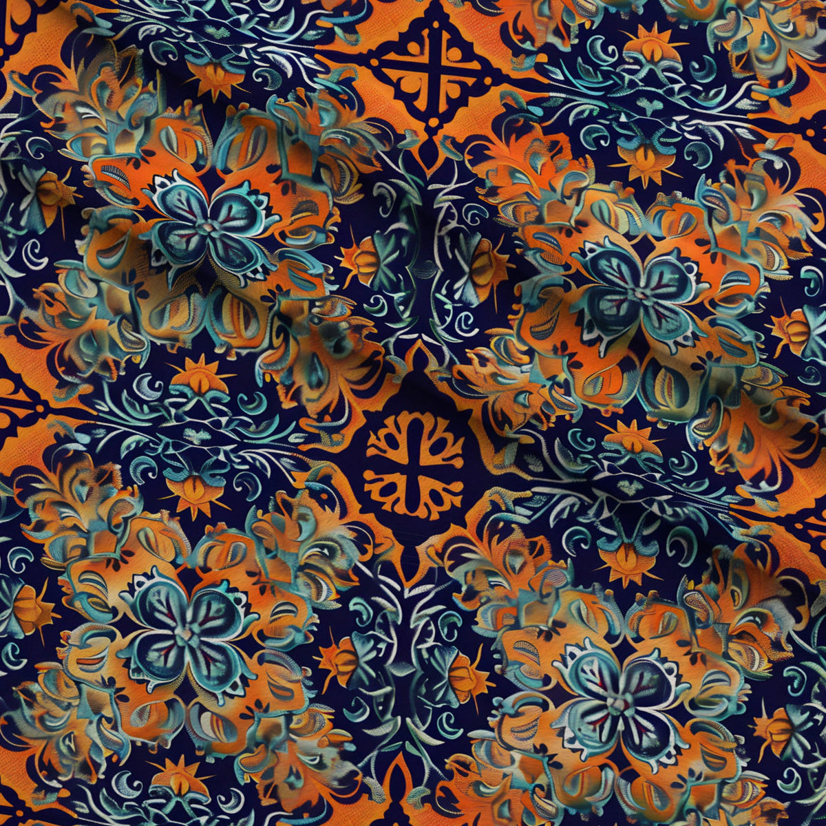 Marigold Mosaic Pattern 2 Minky Fabric
