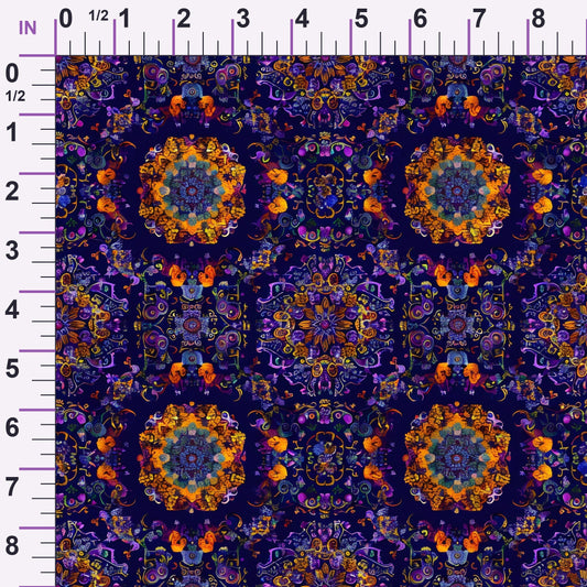 Marigold Mosaic Pattern 3 Minky Fabric
