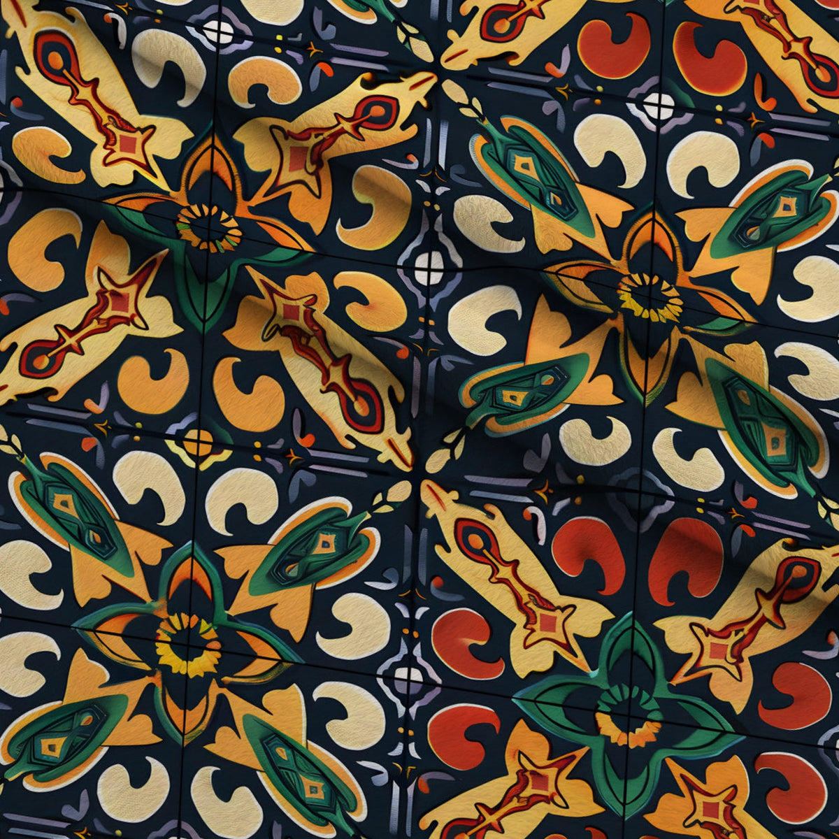 Marigold Mosaic Pattern 4 Minky Fabric