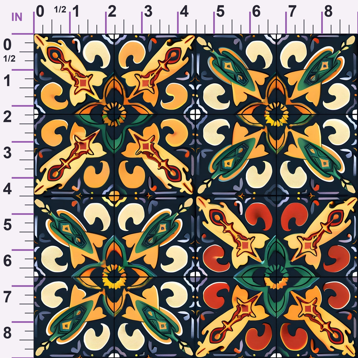 Marigold Mosaic Pattern 4 Minky Fabric
