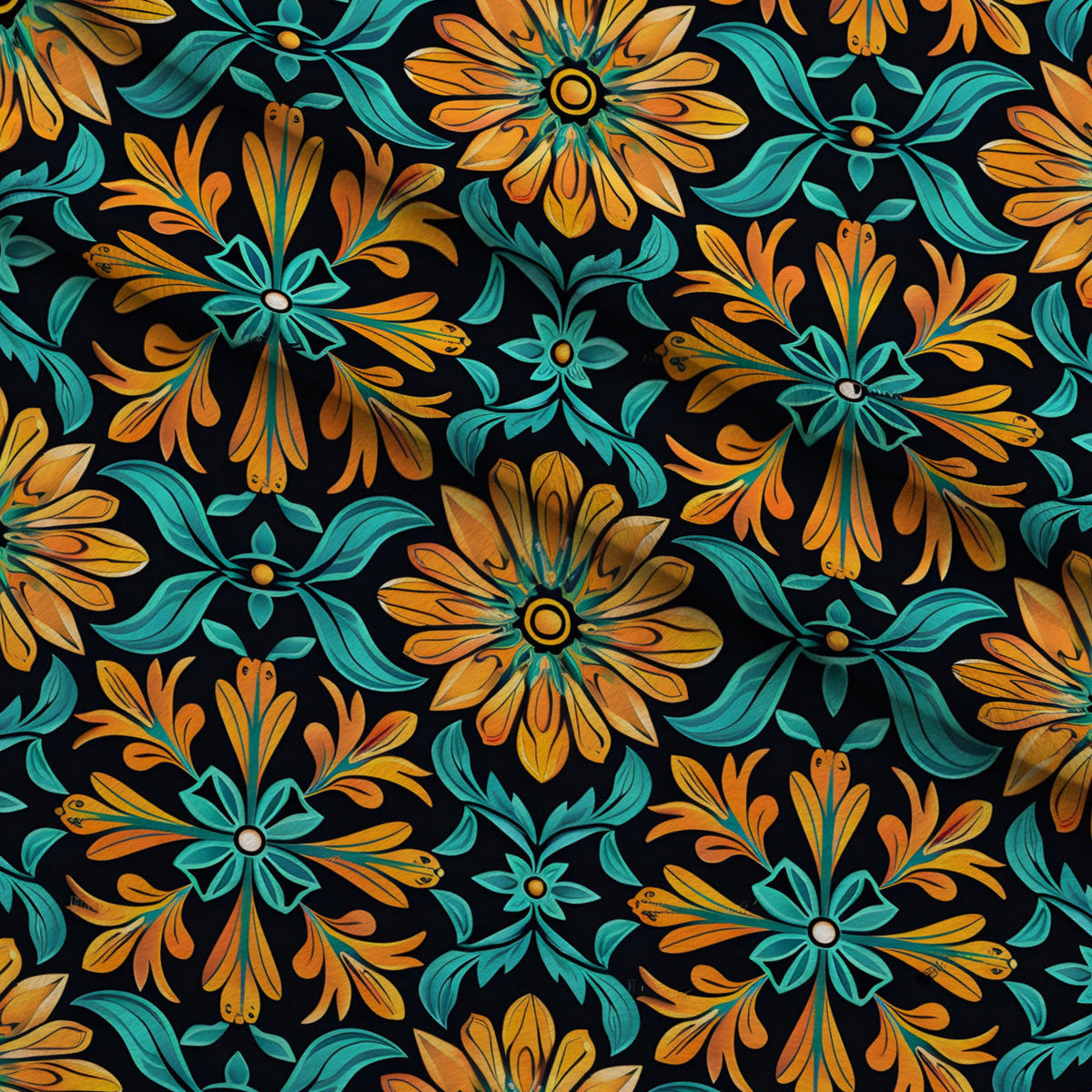 Marigold Mosaic Pattern 5 Minky Fabric