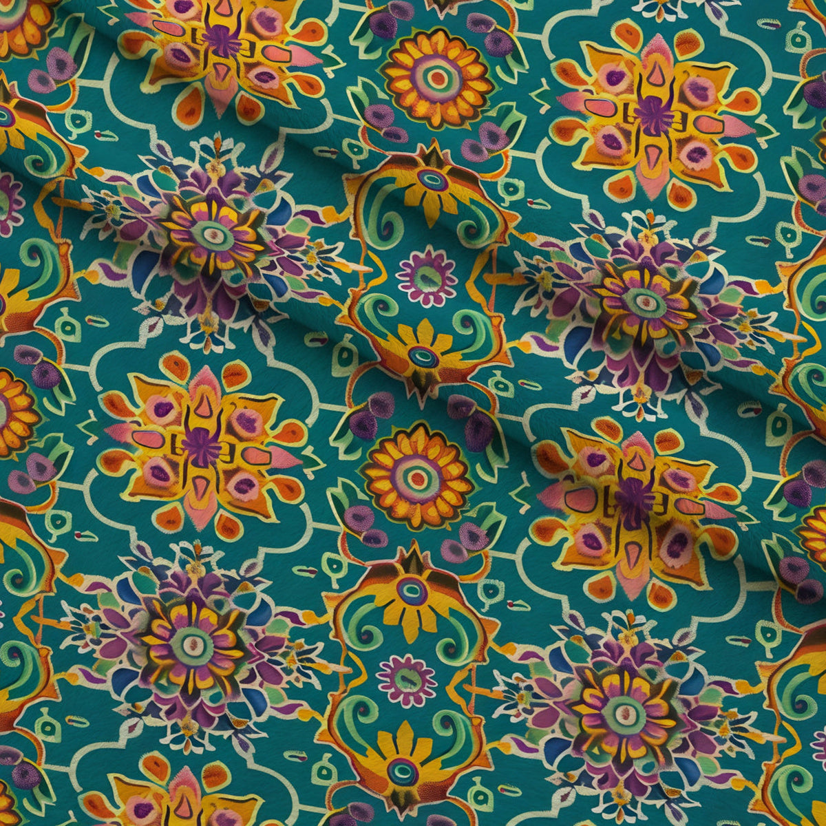 Marigold Mosaic Pattern 7 Minky Fabric