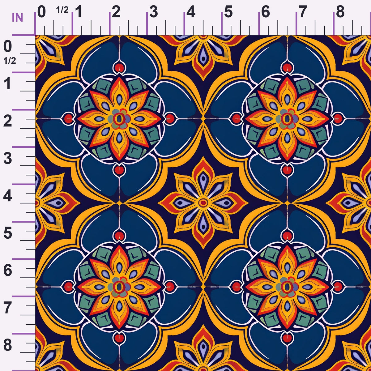 Marigold Mosaic Pattern 8 Minky Fabric
