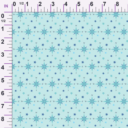 Maritime Blues Pattern 1 Minky Fabric