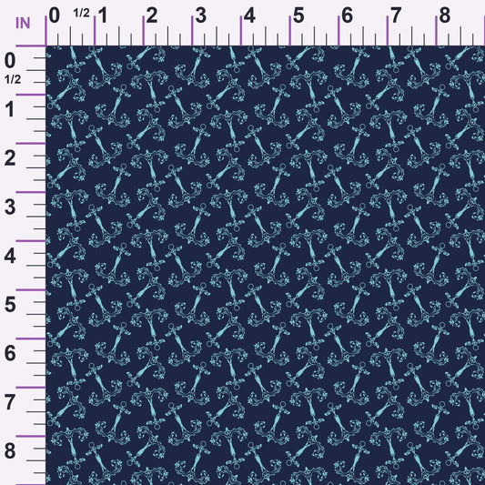 Maritime Blues Pattern 8 Minky Fabric